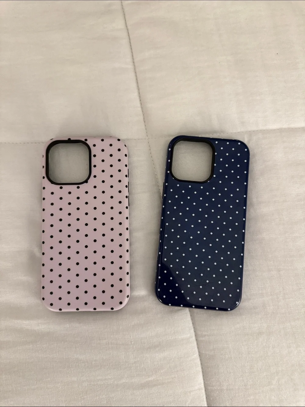 Pink and Navy Polka Dot Phone Case Set - IPHONE 16 PRO MAX